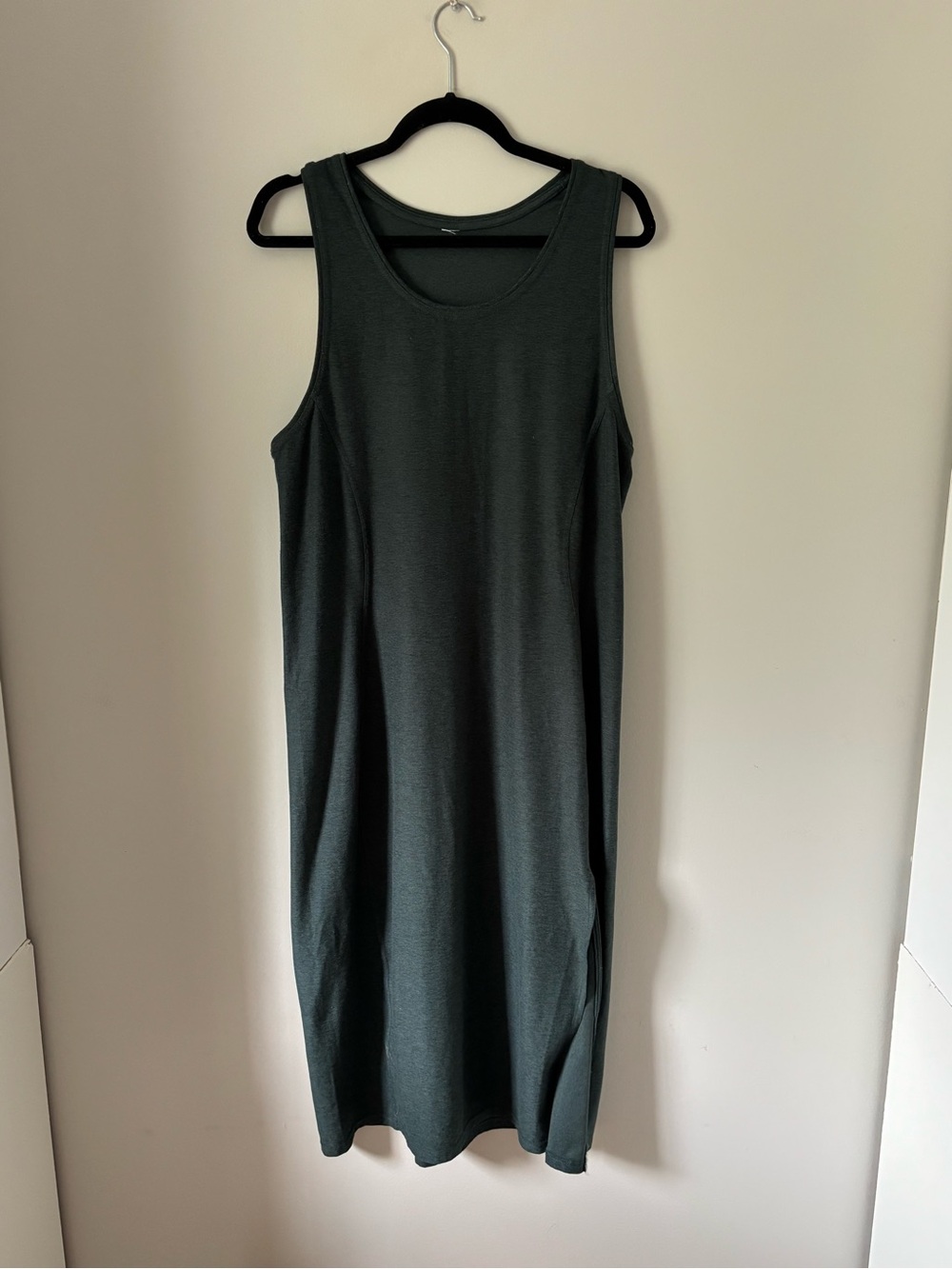 Sleeveless Dark Green Knit athletic dress fabletics m / l